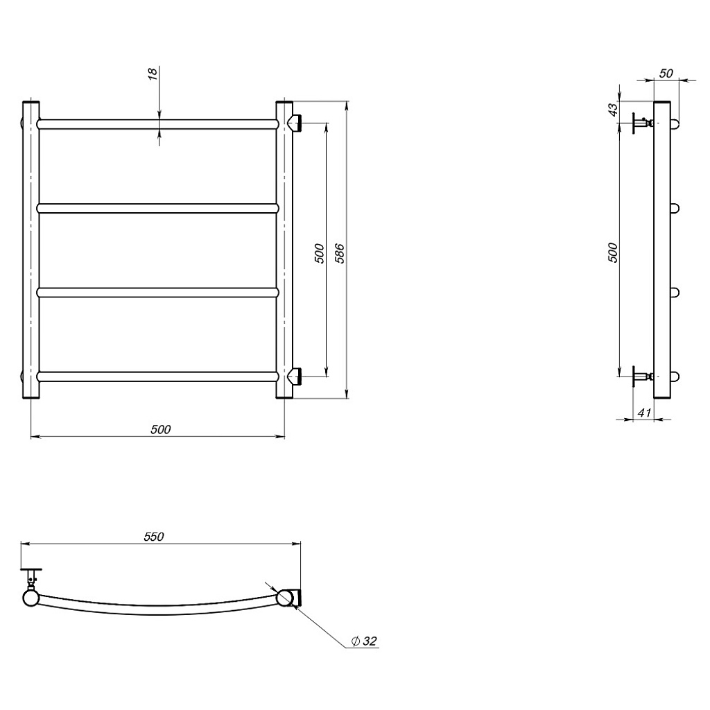 Полотенцесушитель Приоритет ПМ 1 50х60х50